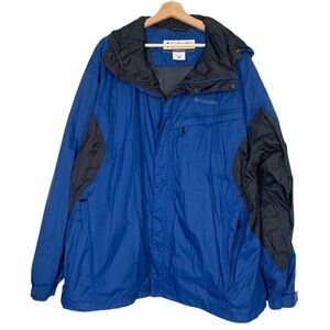 Columbia Men's Watertight II Packable Rain Jacket in Blue and Black Size XXL